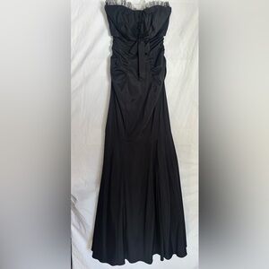 Xscape Black Strapless Dress with Bow Detail